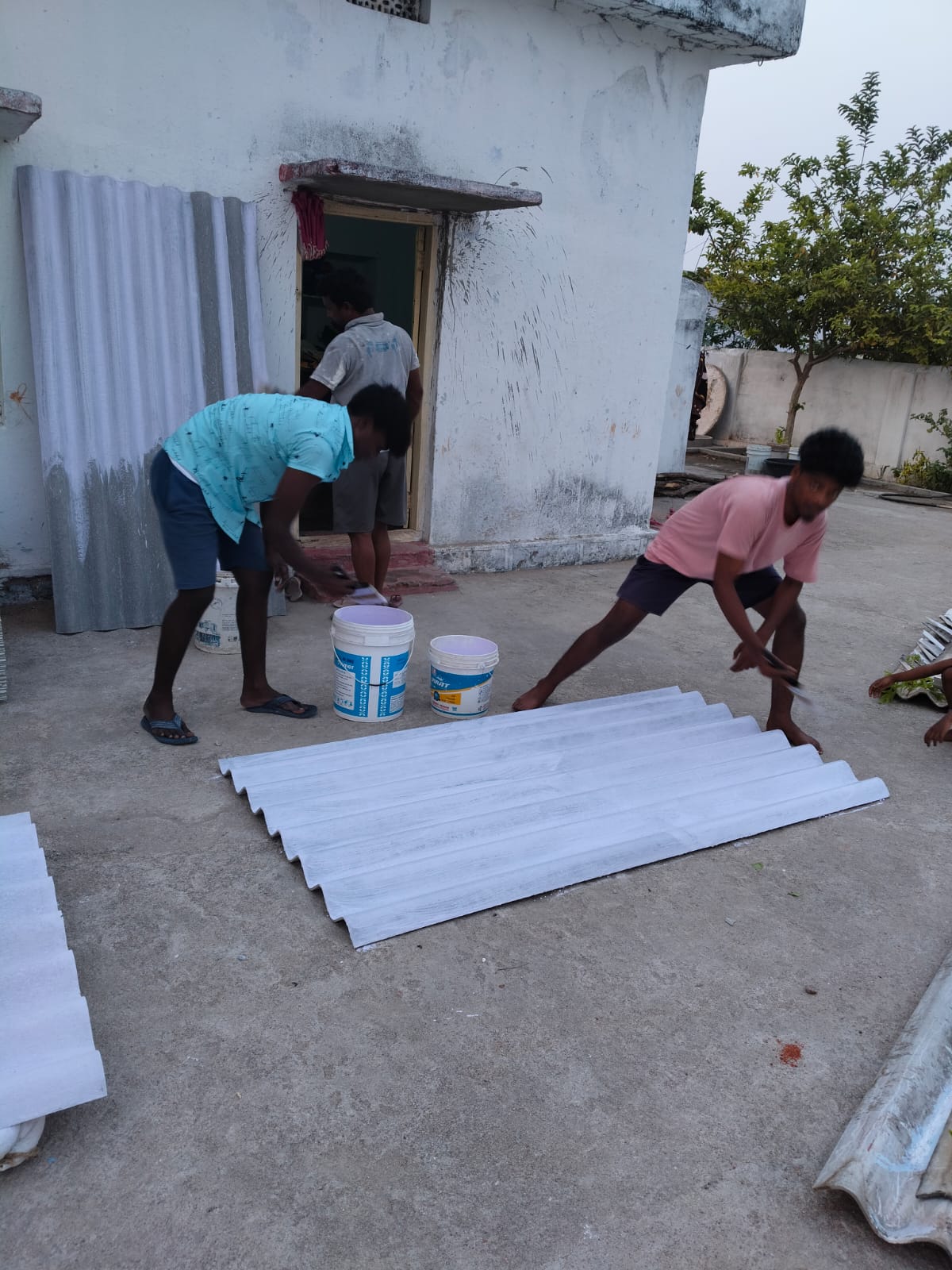 Renovation progress at Gudipally church